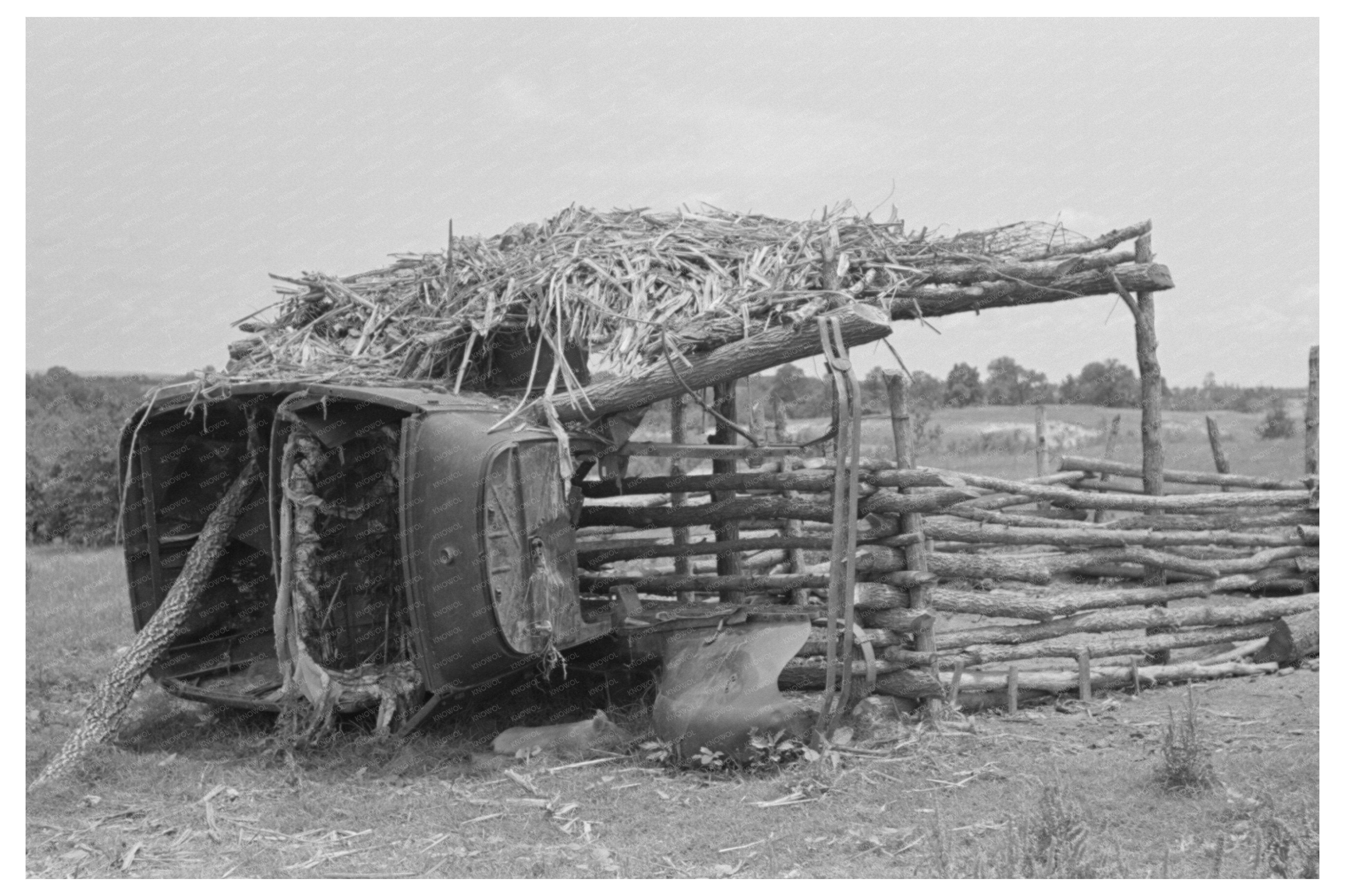 Hogpen of Tenant Farmer in Wagoner County Oklahoma 1939