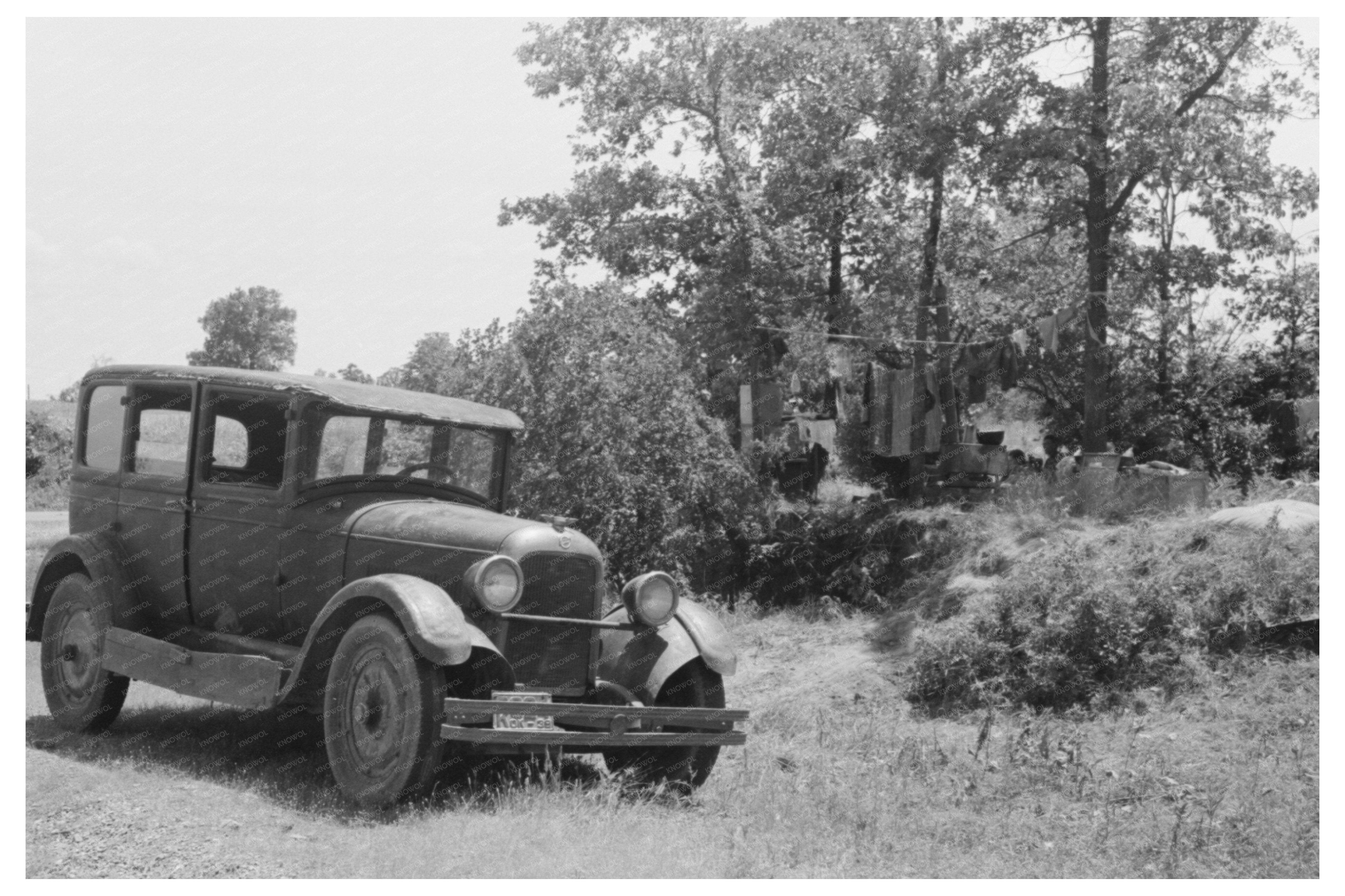 Family Camping by Roadside in Sequoyah County 1939