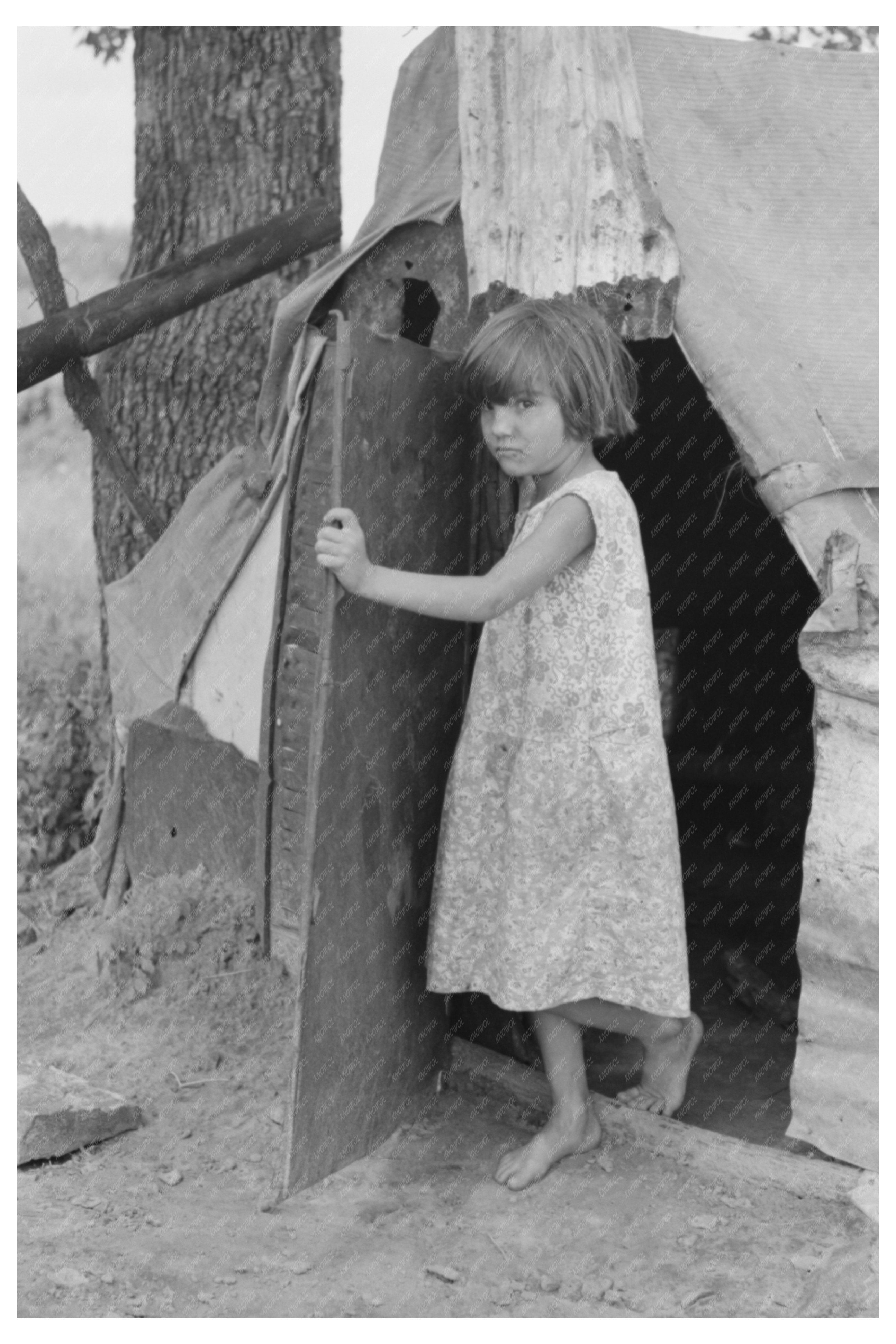 Child at Tent Entrance Sequoyah County Oklahoma June 1939