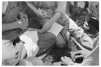 Potato Pickers at Pay Office Spiro Oklahoma 1939