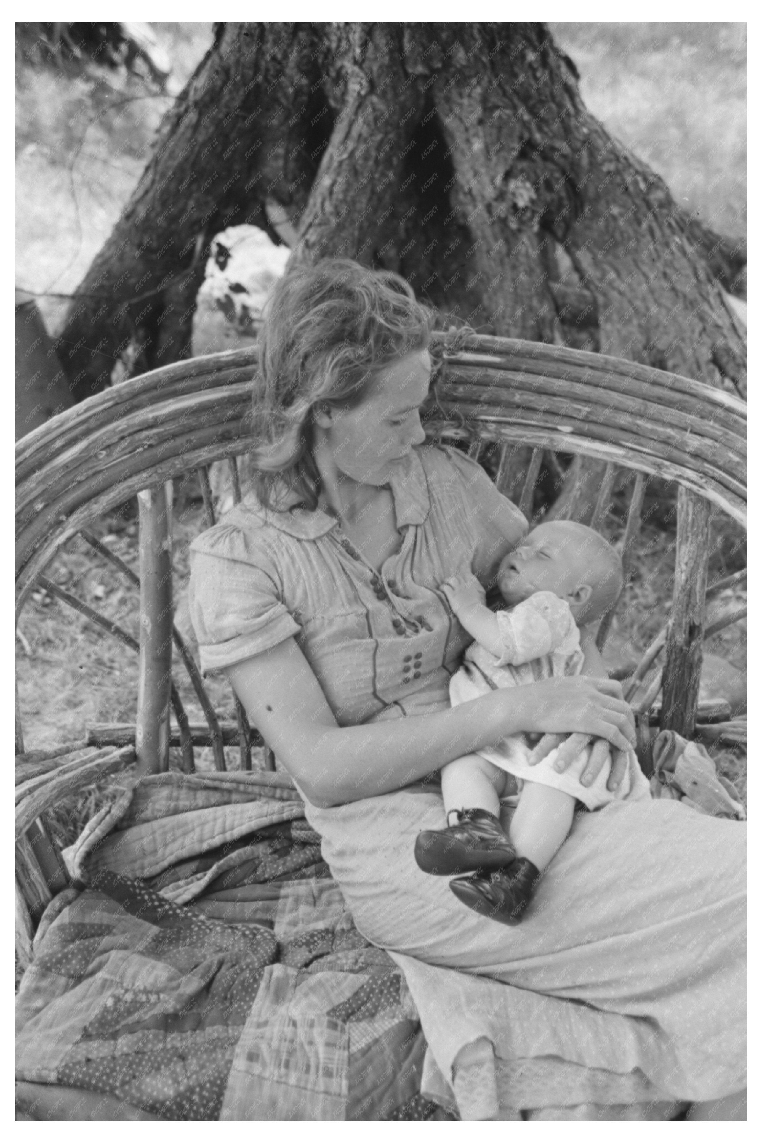 Wife and Child of Cane Furniture Maker Oklahoma 1939