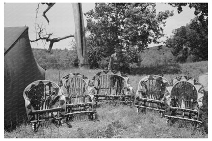 Cane Furniture Maker in Wagoner County Oklahoma 1939