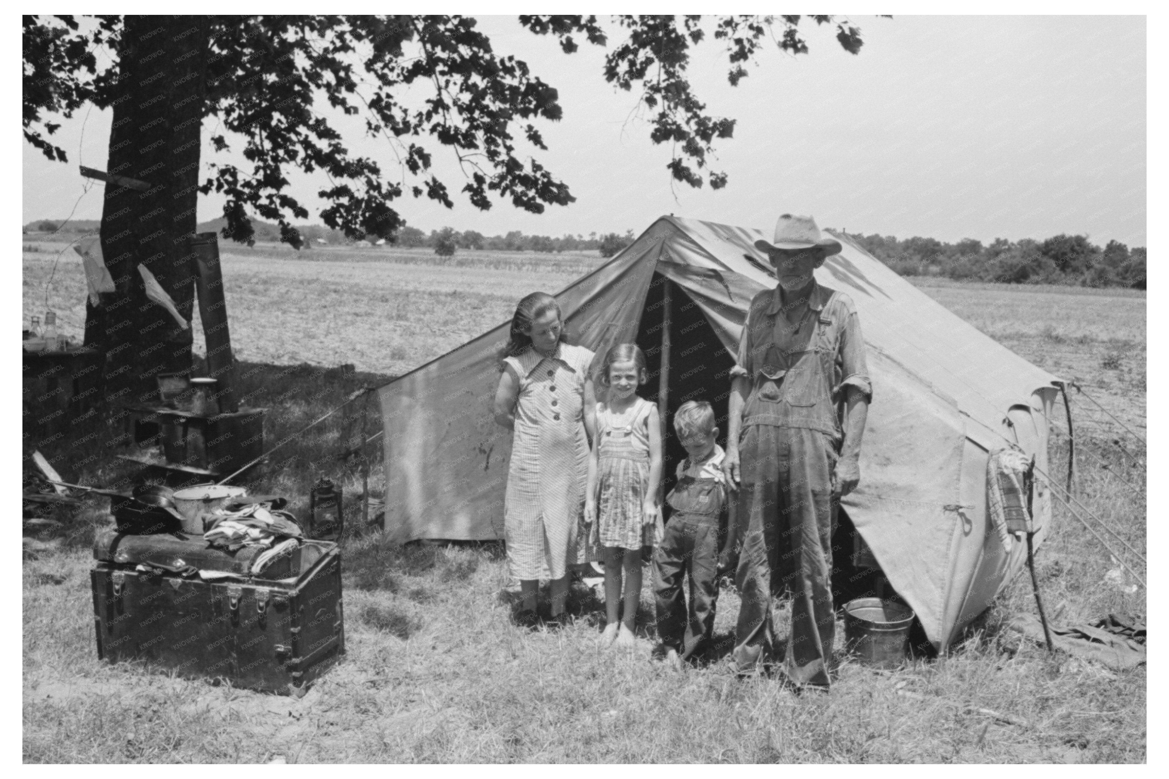 Vintage 1939 Photo of Migrant Workers in Oklahoma