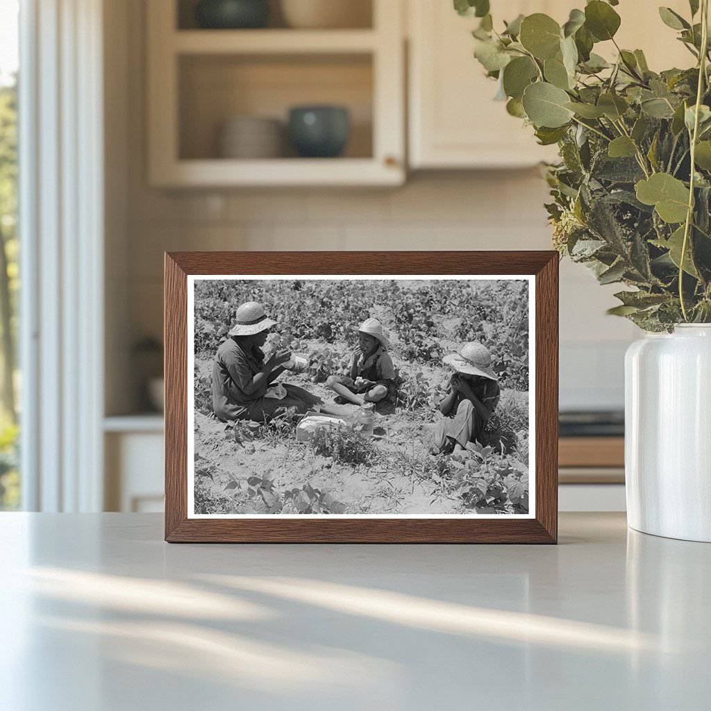 Family Lunch in String Bean Field Oklahoma 1939