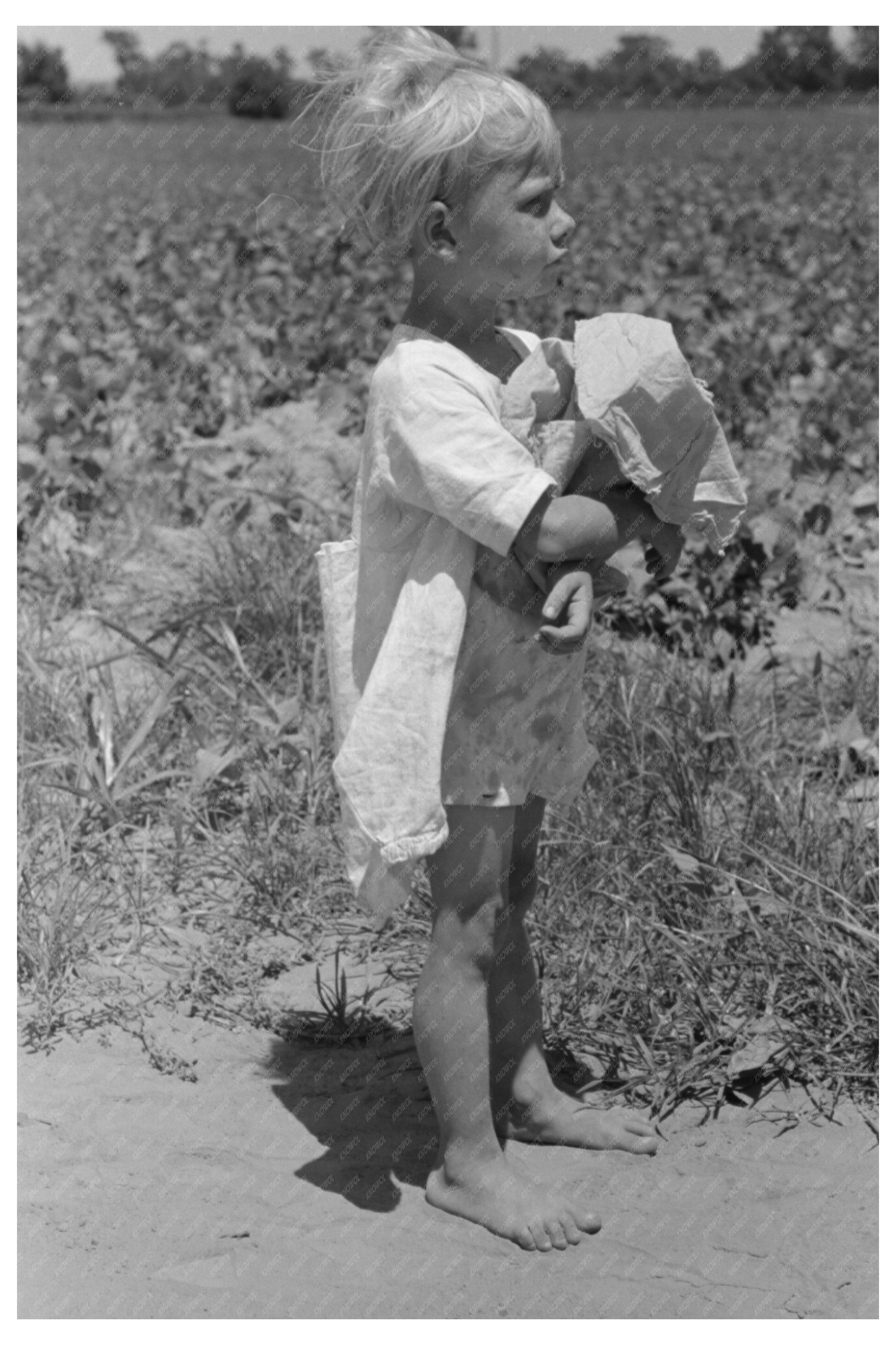 Child in String Bean Field Muskogee Oklahoma 1939