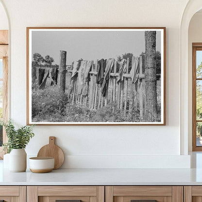 Clothes Drying on Fence in Sequoyah County Oklahoma 1939