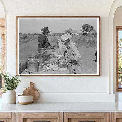 Farm Wagon Leaving Grocery Store McIntosh County 1939