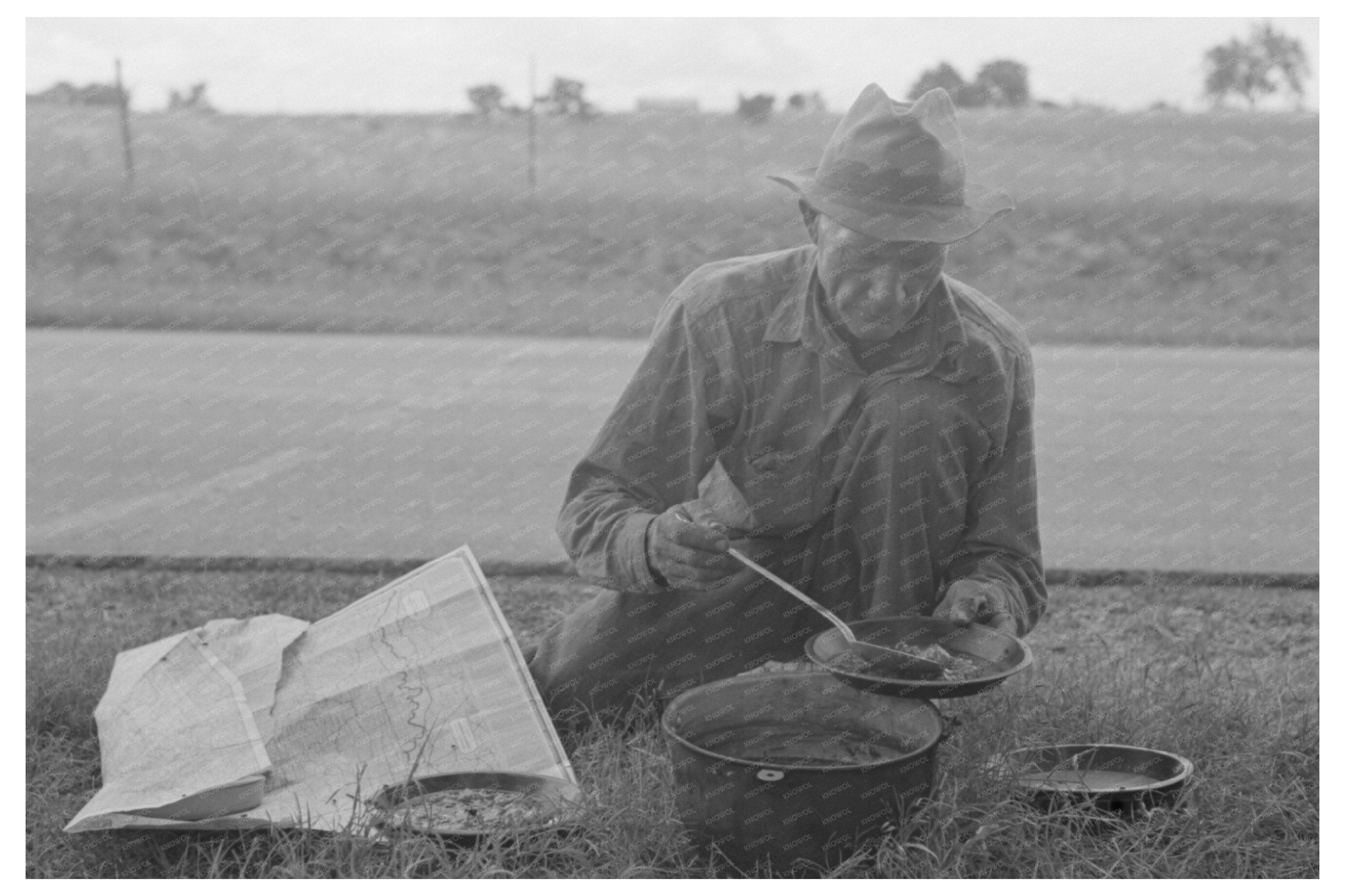 Migrant Worker Prepares Blackberry Pie Near Fort Gibson 1939