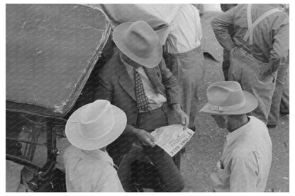 Farmers Discuss Tire Sale in Weatherford Texas May 1939