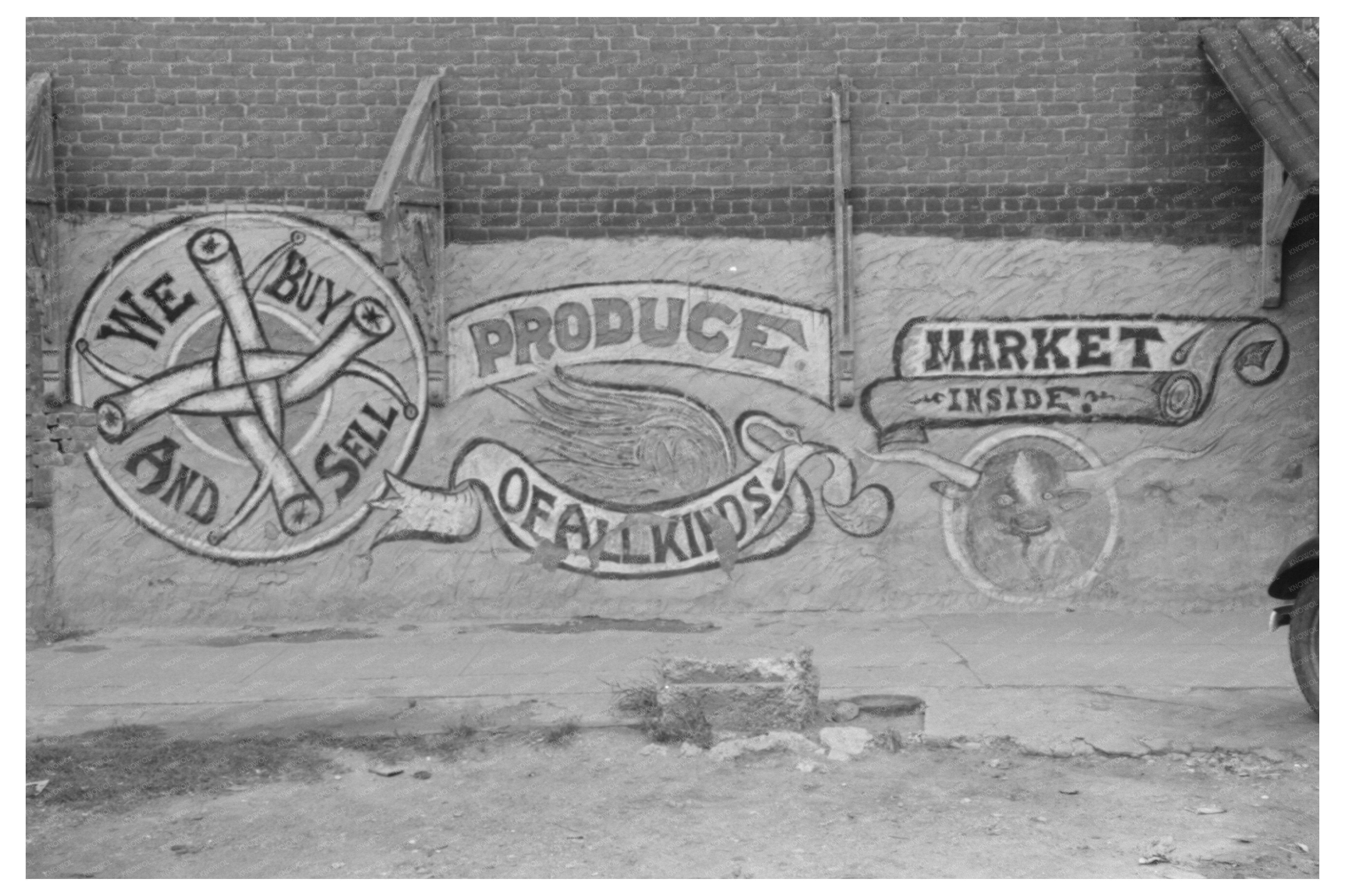 Wells Point Texas Building Sign Vintage Photo May 1939