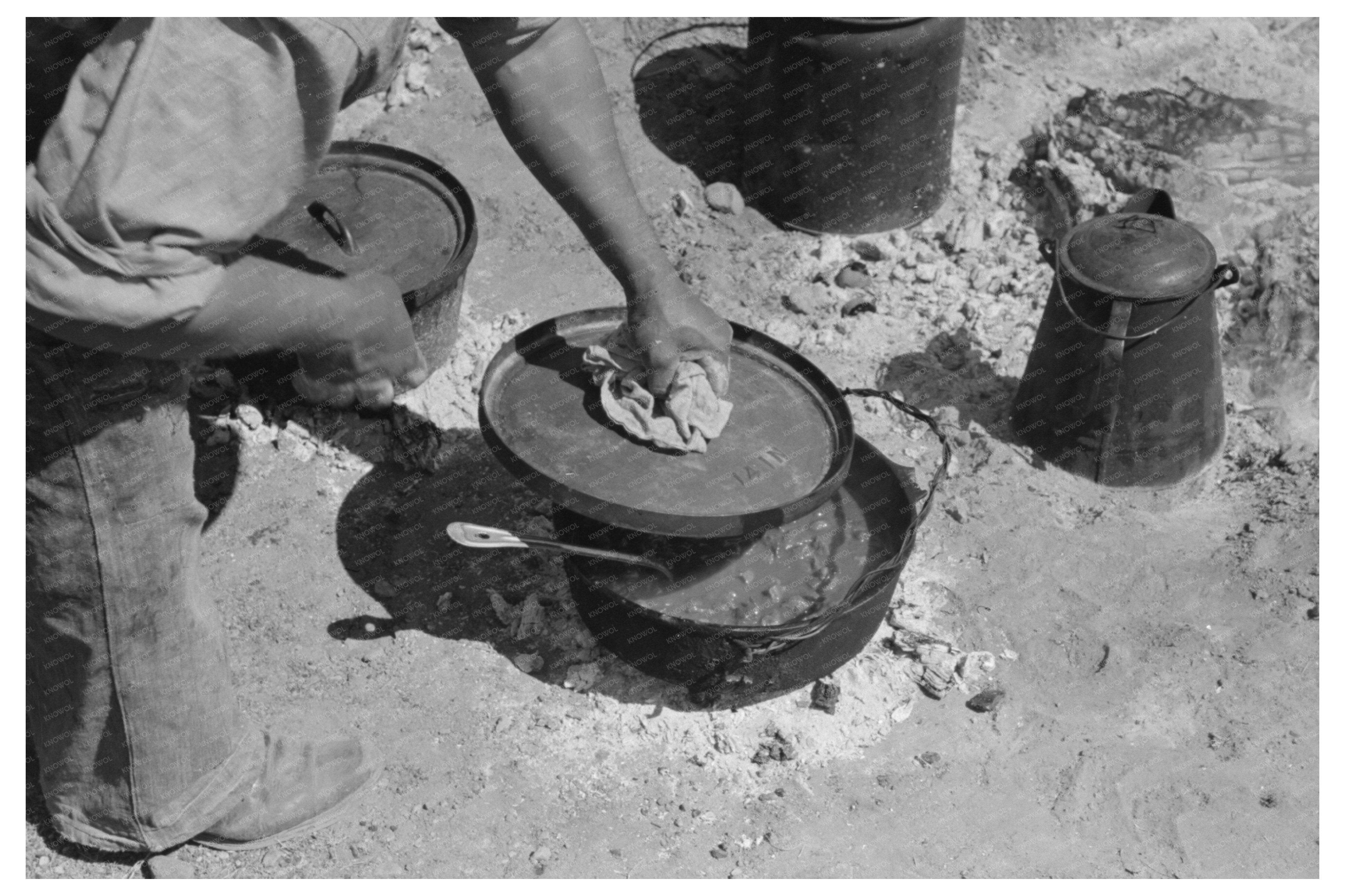 Ranch Cook Prepares Chili at Walking X Ranch May 1939