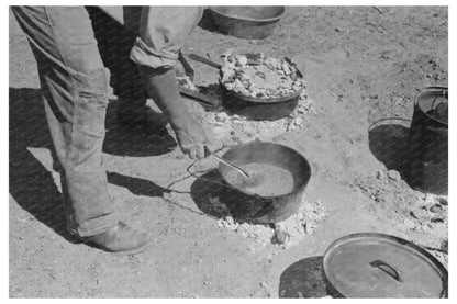 Ranch Cook Prepares Chili at Walking X Ranch 1939