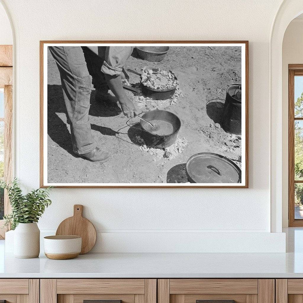 Ranch Cook Prepares Chili at Walking X Ranch 1939