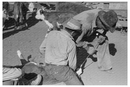 Calf Horn Burnout Process at Walking X Ranch 1939