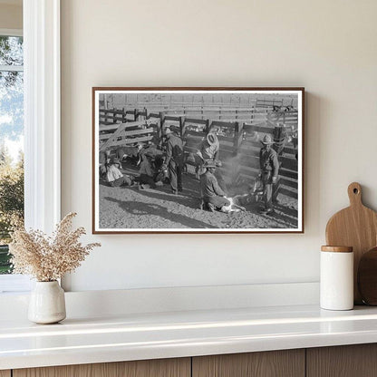 Cattle Branding Scene at Walking X Ranch May 1939