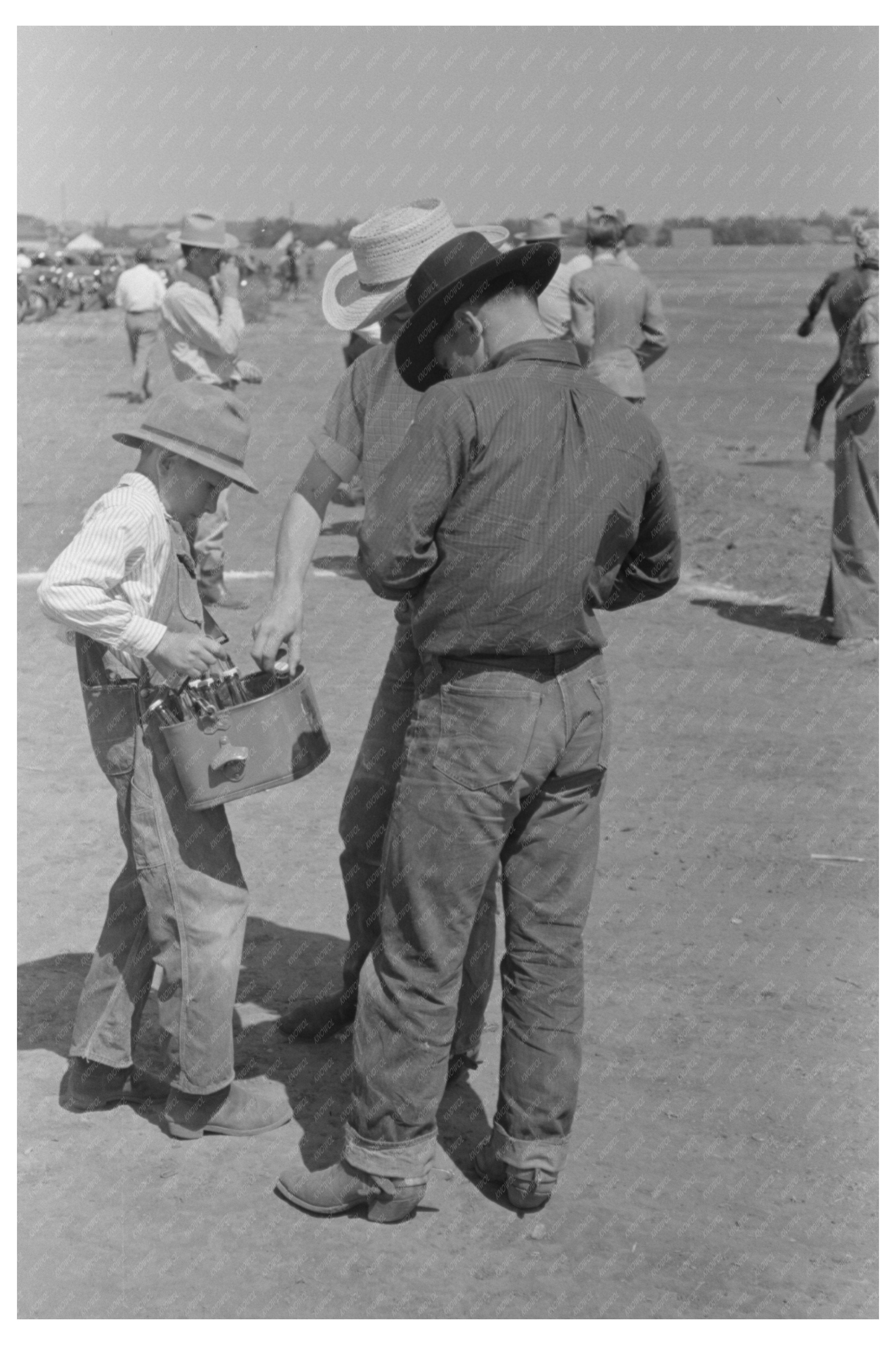 Cowboy Buying Coca-Cola at Polo Match Abilene 1939