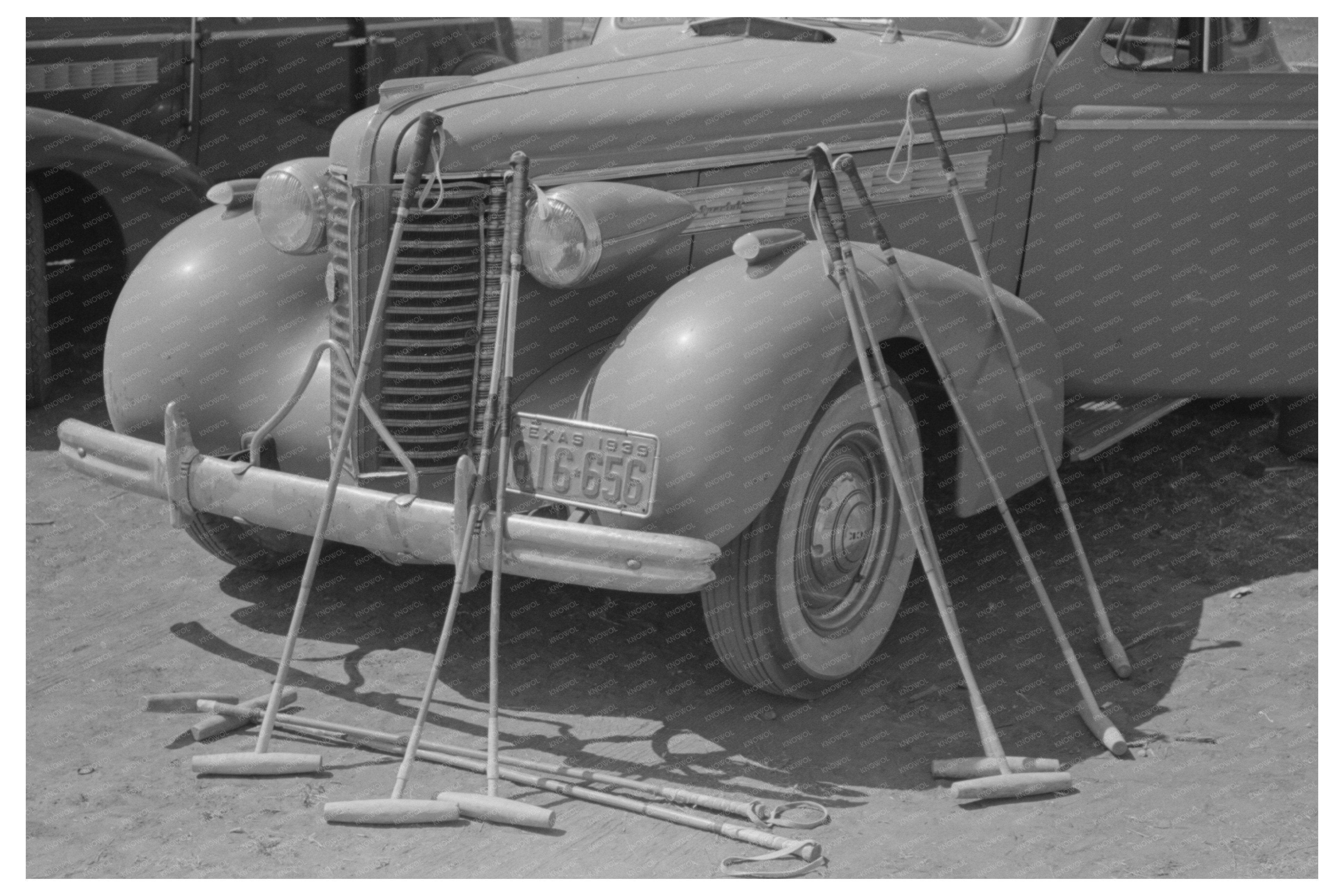 Polo Mallets and Automobile in Abilene Texas 1939