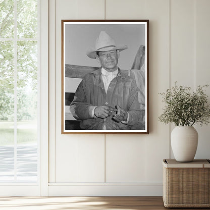 Mexican Cowboy Sharpening Knife at Walking X Ranch 1939