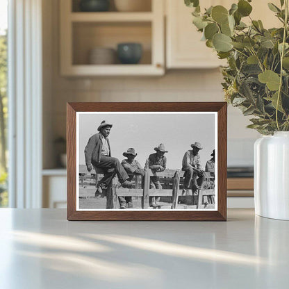 Cowboys on Corral Fence May 1939 Marfa Texas Ranch Life