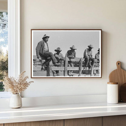 Cowboys on Corral Fence May 1939 Marfa Texas Ranch Life