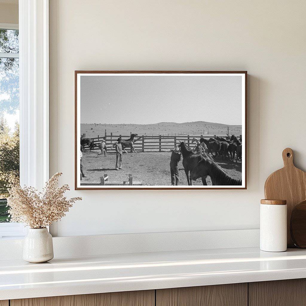 Cowboys Roping Horses at Walking X Ranch May 1939