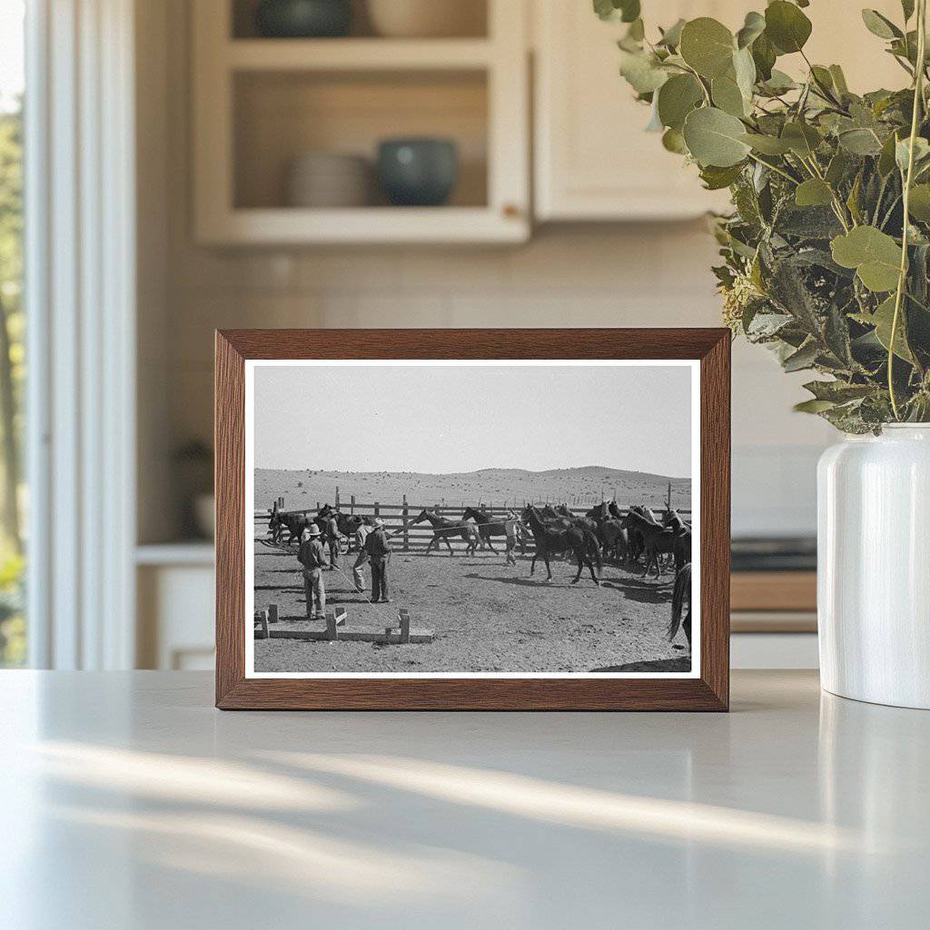 Cowboys Roping Horses at Walking X Ranch 1939