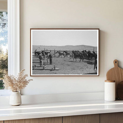 Cowboys Roping Horses at Walking X Ranch 1939