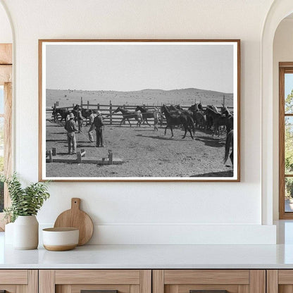 Cowboys Roping Horses at Walking X Ranch 1939