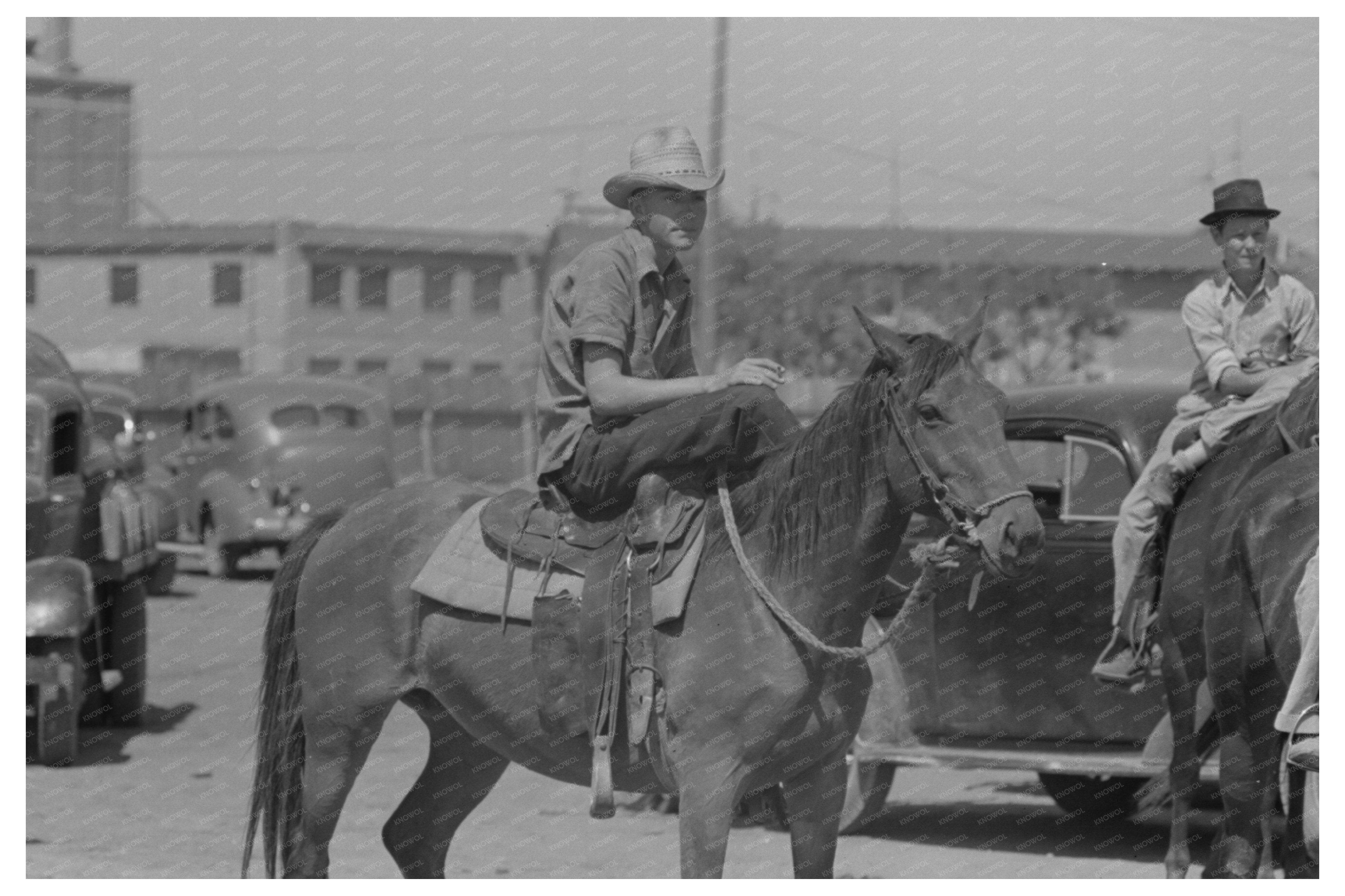 West Texan on Pony at Polo Match Abilene 1939