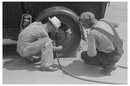 Elmer Thomas Family at Filling Station Oklahoma July 1939