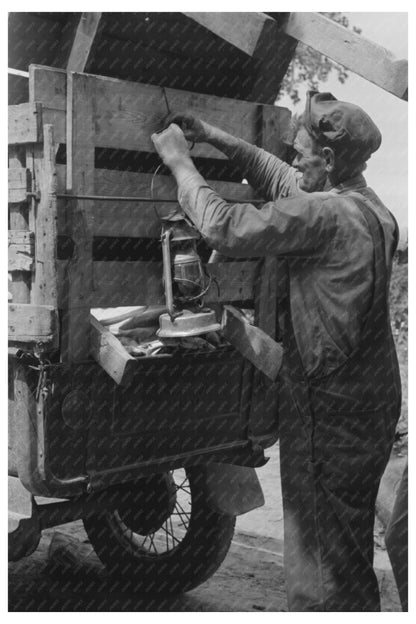 Elmer Thomas Family Prepares Truck for California Trip 1939