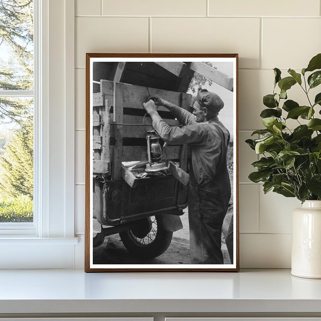 Elmer Thomas Family Prepares Truck for California Trip 1939