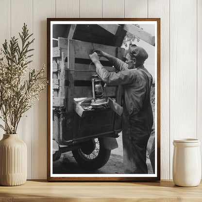 Elmer Thomas Family Prepares Truck for California Trip 1939