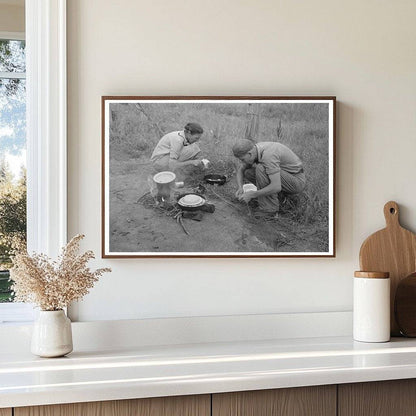 Migrant Family Preparing Food in Oklahoma July 1939