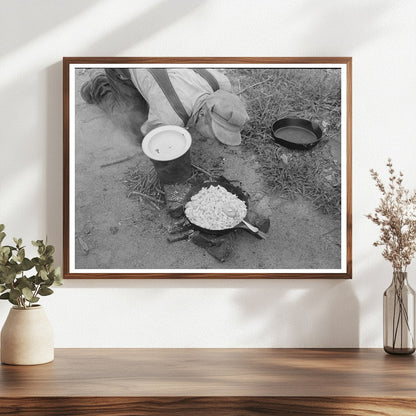 Migrant Family Cooking Potatoes July 1939 Oklahoma