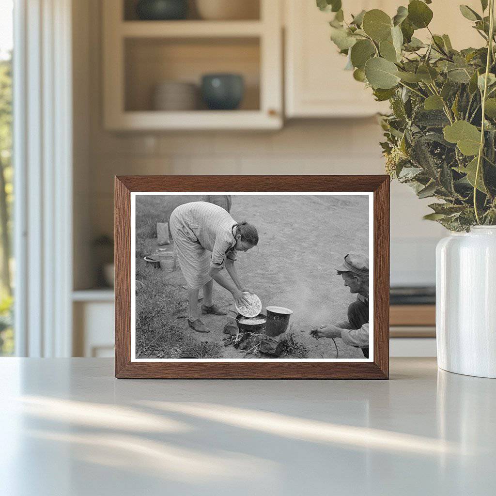 Migrant Family Preparing Lunch July 1939 Oklahoma