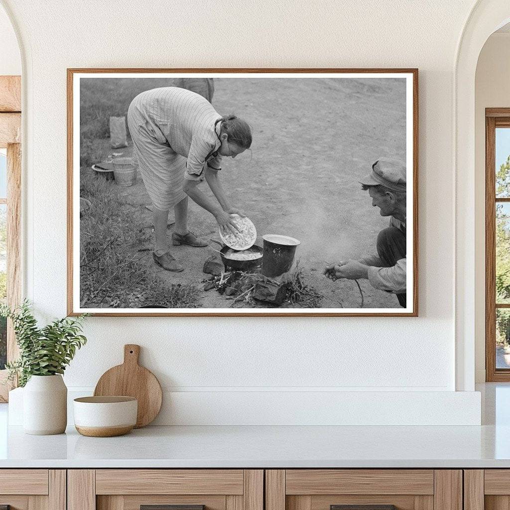 Migrant Family Preparing Lunch July 1939 Oklahoma