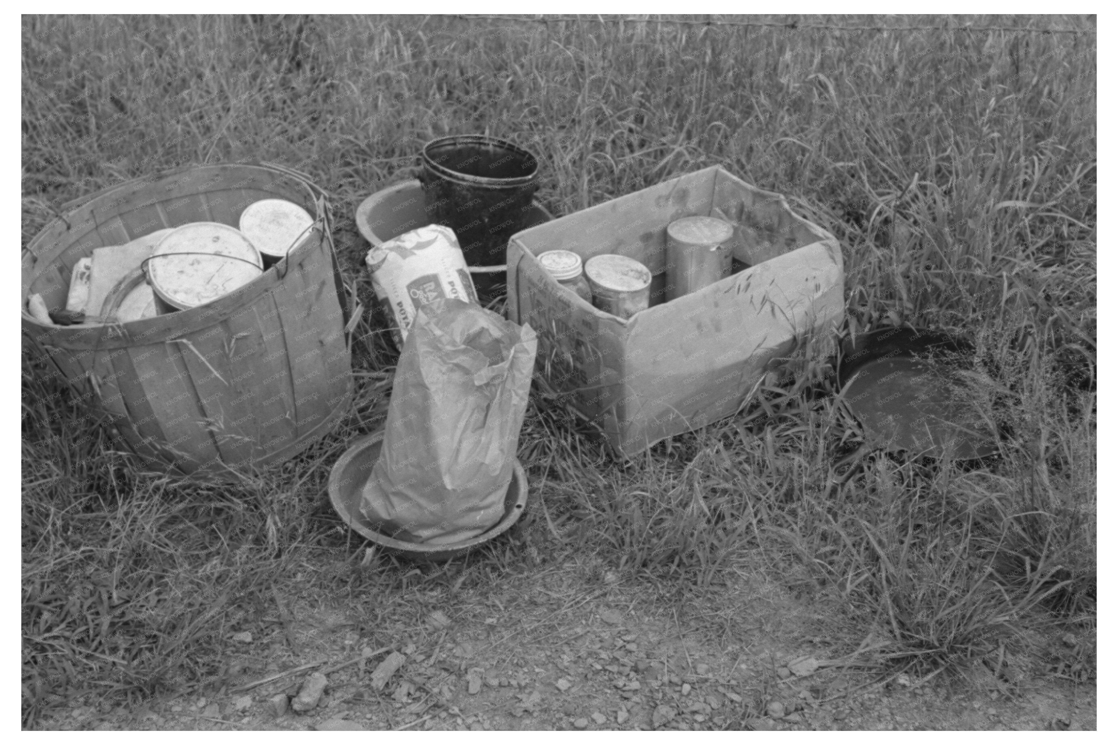 Elmer Thomas Family Cooking by Roadside July 1939