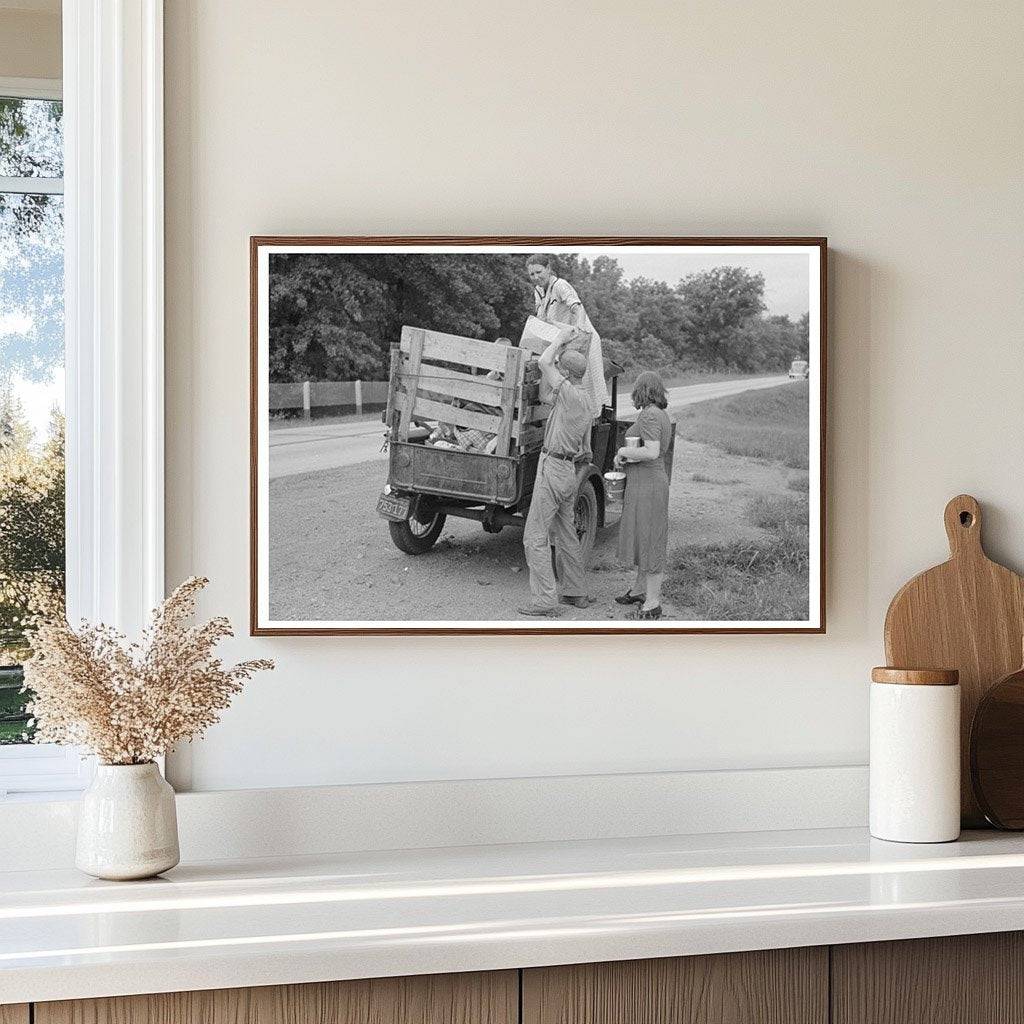 Elmer Thomas Family Unloading Truck Henrietta Oklahoma 1939