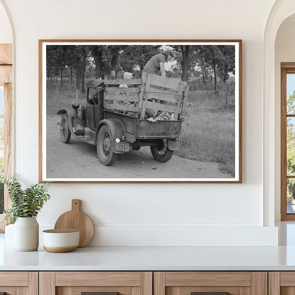 Migrant Exiting Vehicle for Water Henrietta Oklahoma 1939