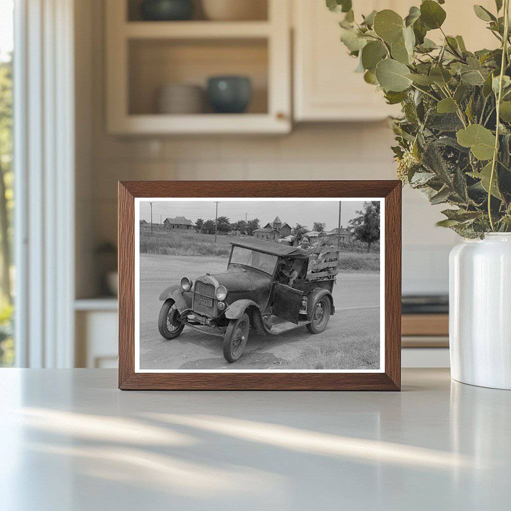 Migrant Family Car Near Henrietta Oklahoma July 1939