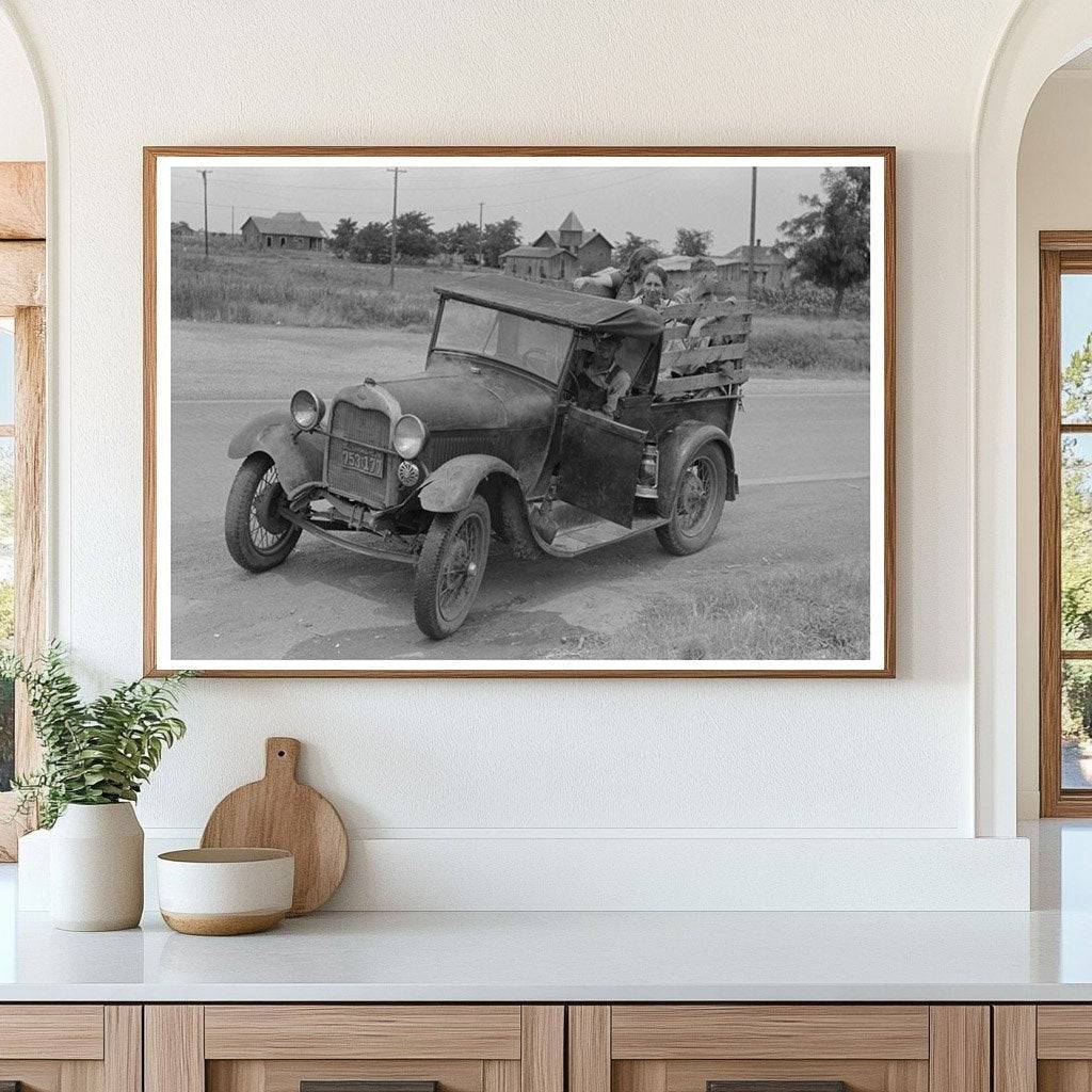 Migrant Family Car Near Henrietta Oklahoma July 1939