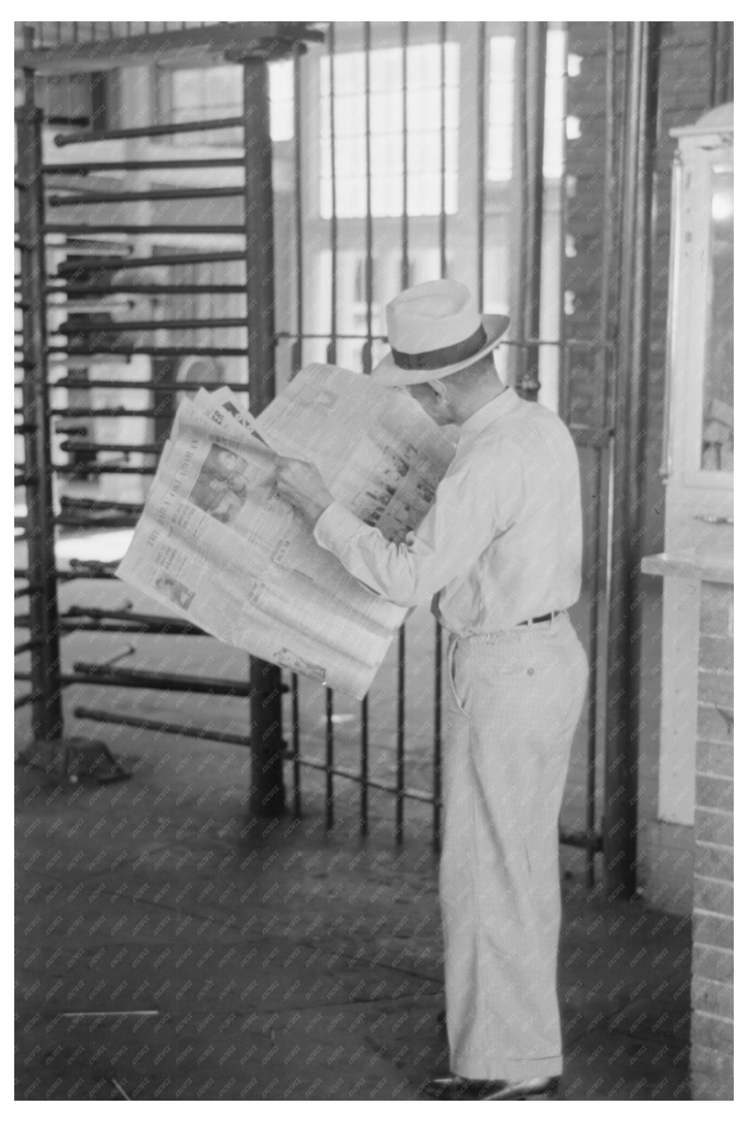 Oklahoma City Streetcar Station Vintage Photo July 1939