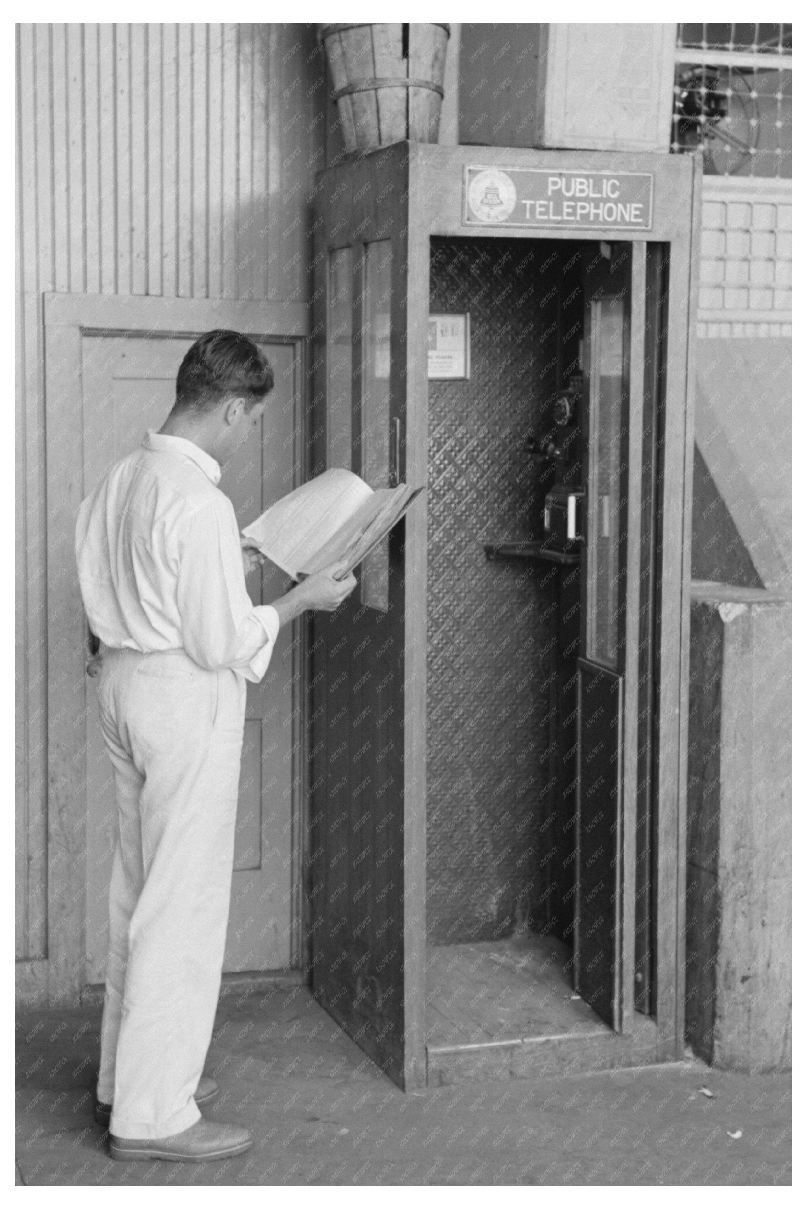 Man at Oklahoma City Streetcar Terminal July 1939