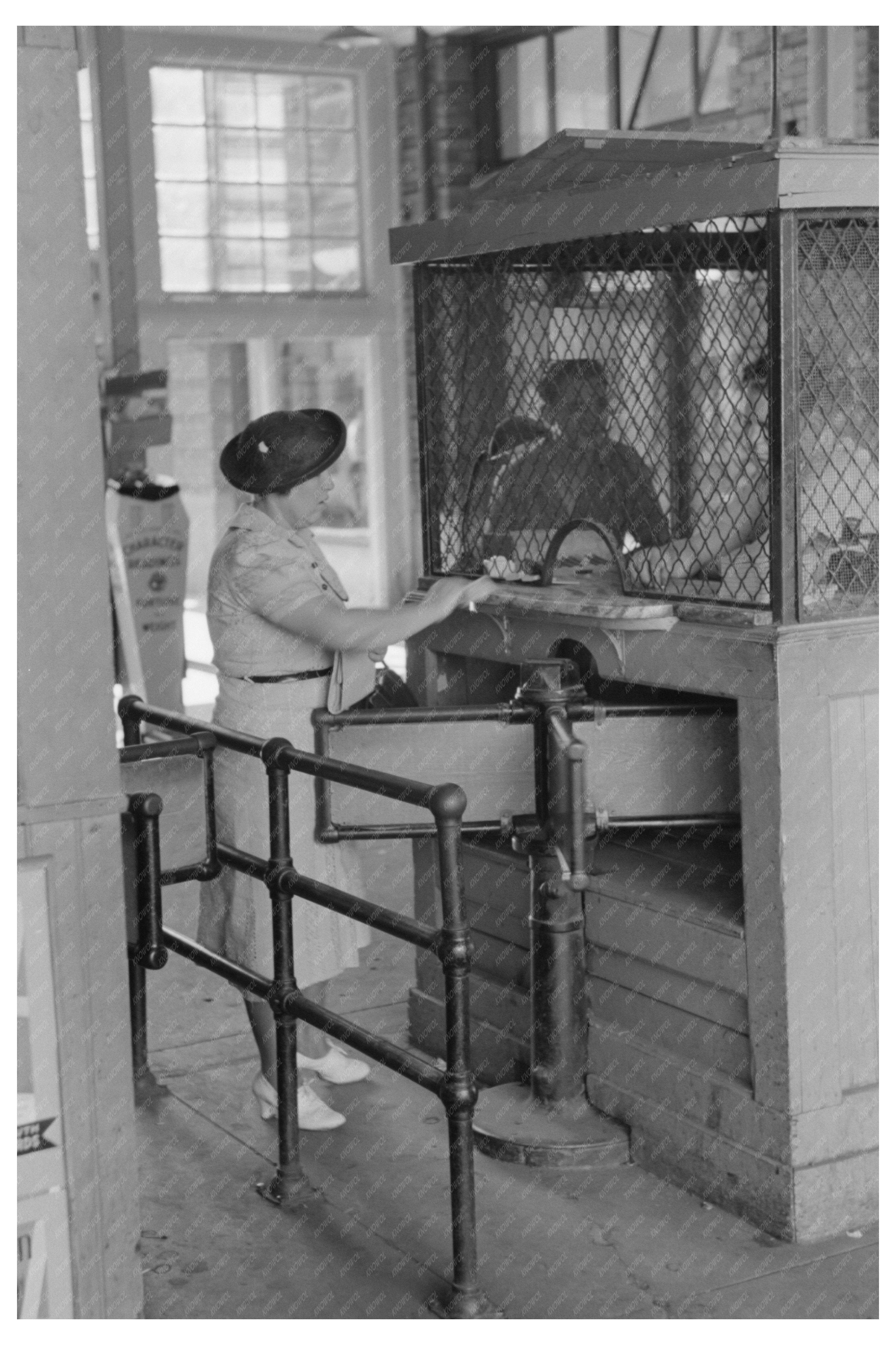 Woman Buying Streetcar Ticket Oklahoma City July 1939