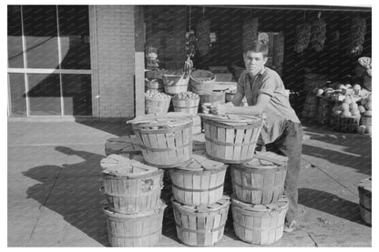 Grocery Boy with Peaches Muskogee Oklahoma July 1939