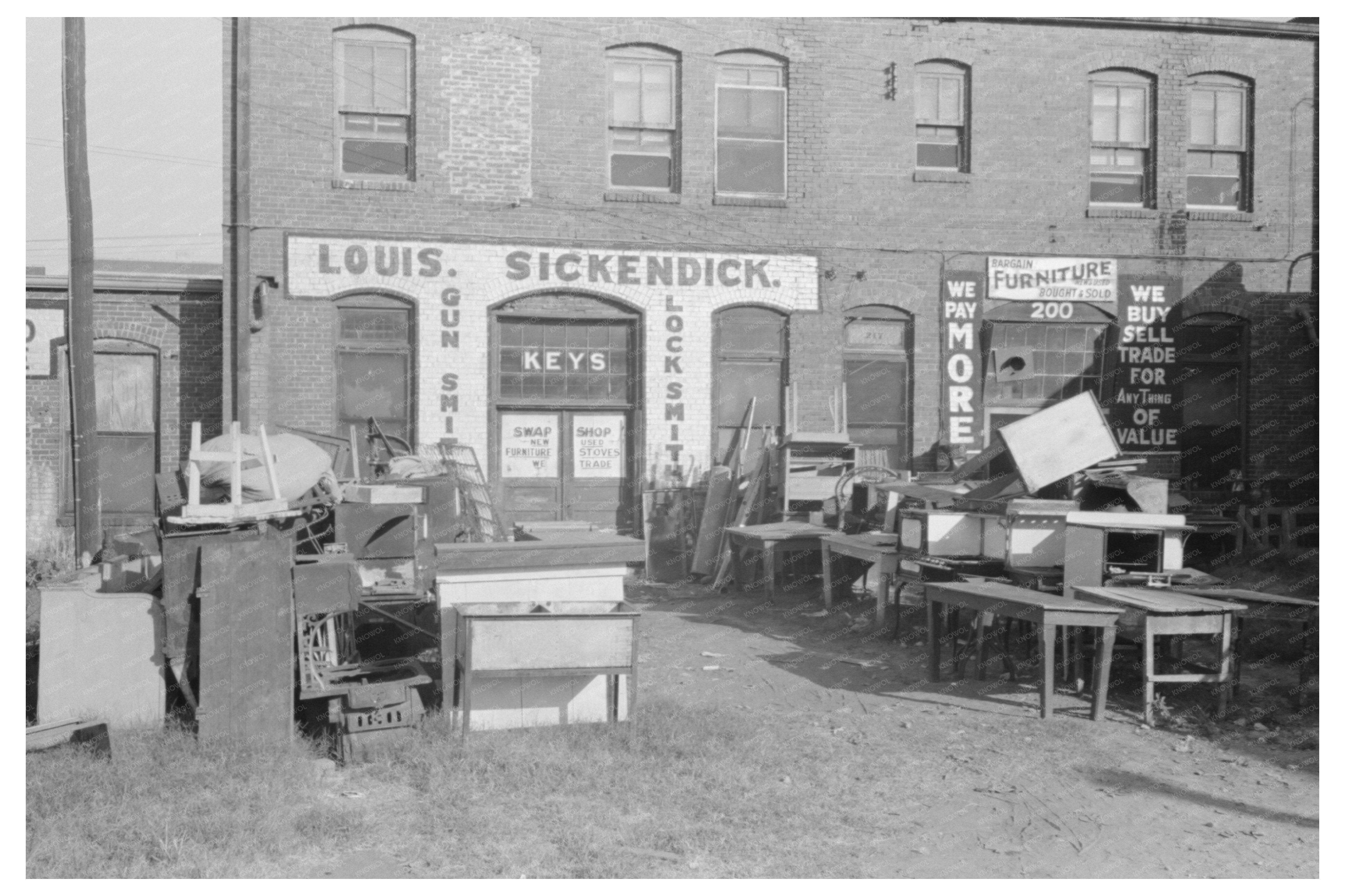 Muskogee Oklahoma Secondhand Store July 1939 Photo