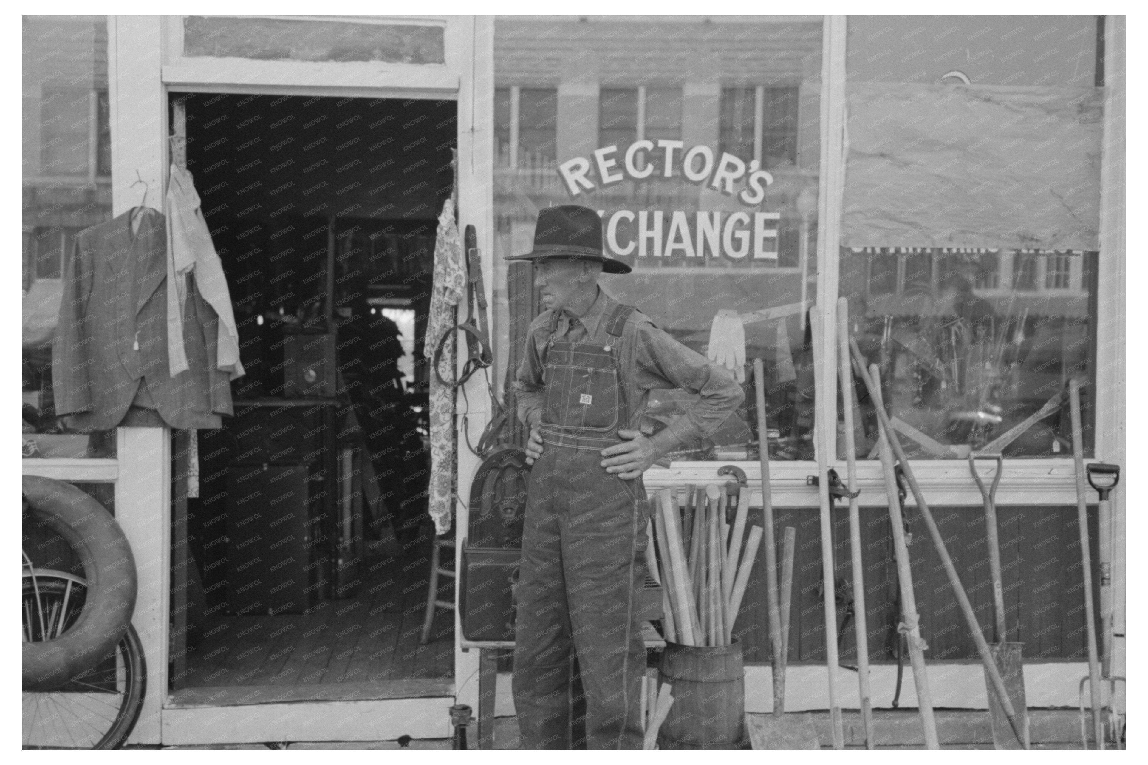 Man in Front of Secondhand Store Muskogee Oklahoma 1939