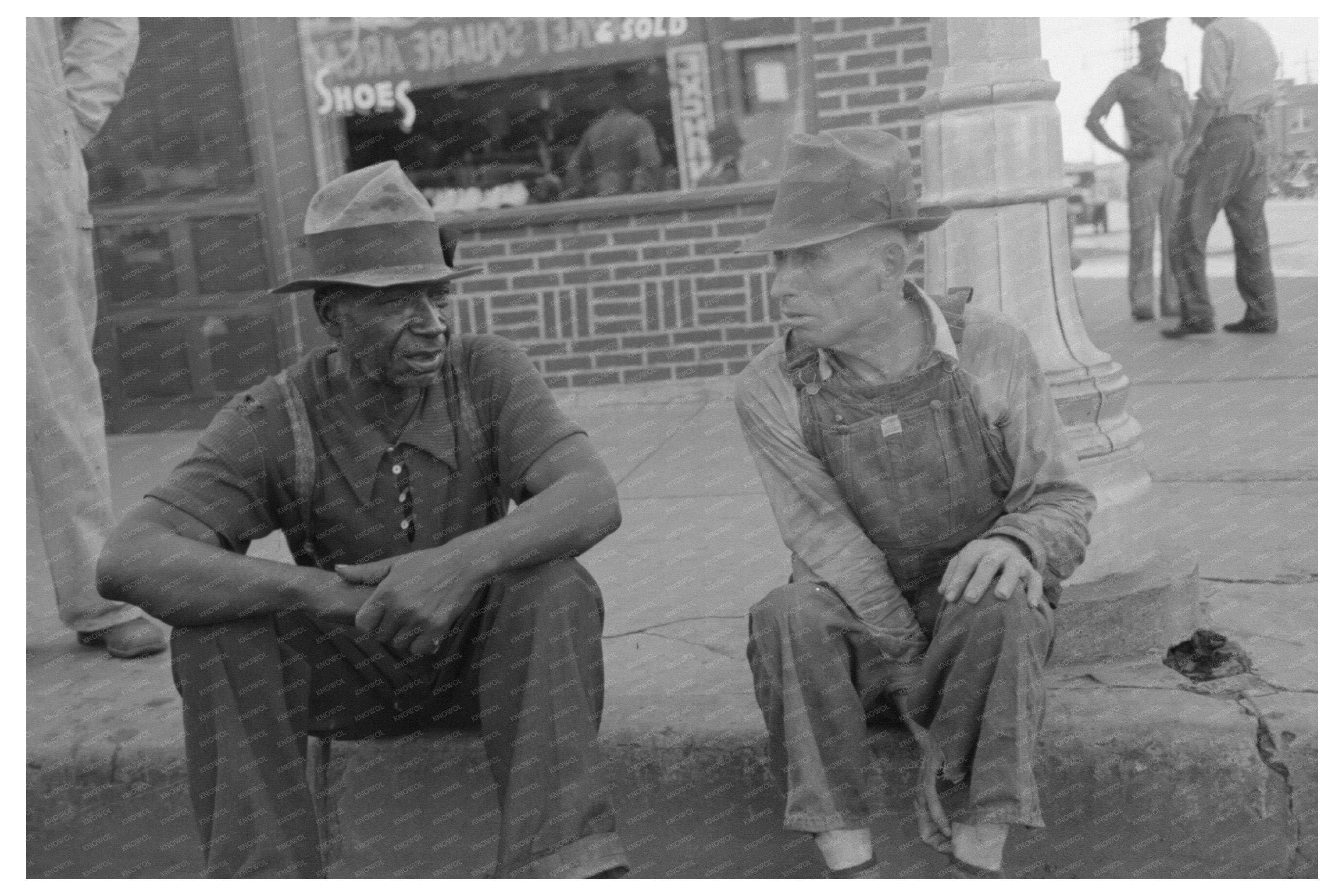 Muskogee Oklahoma Men Curbside July 1939 Vintage Photo