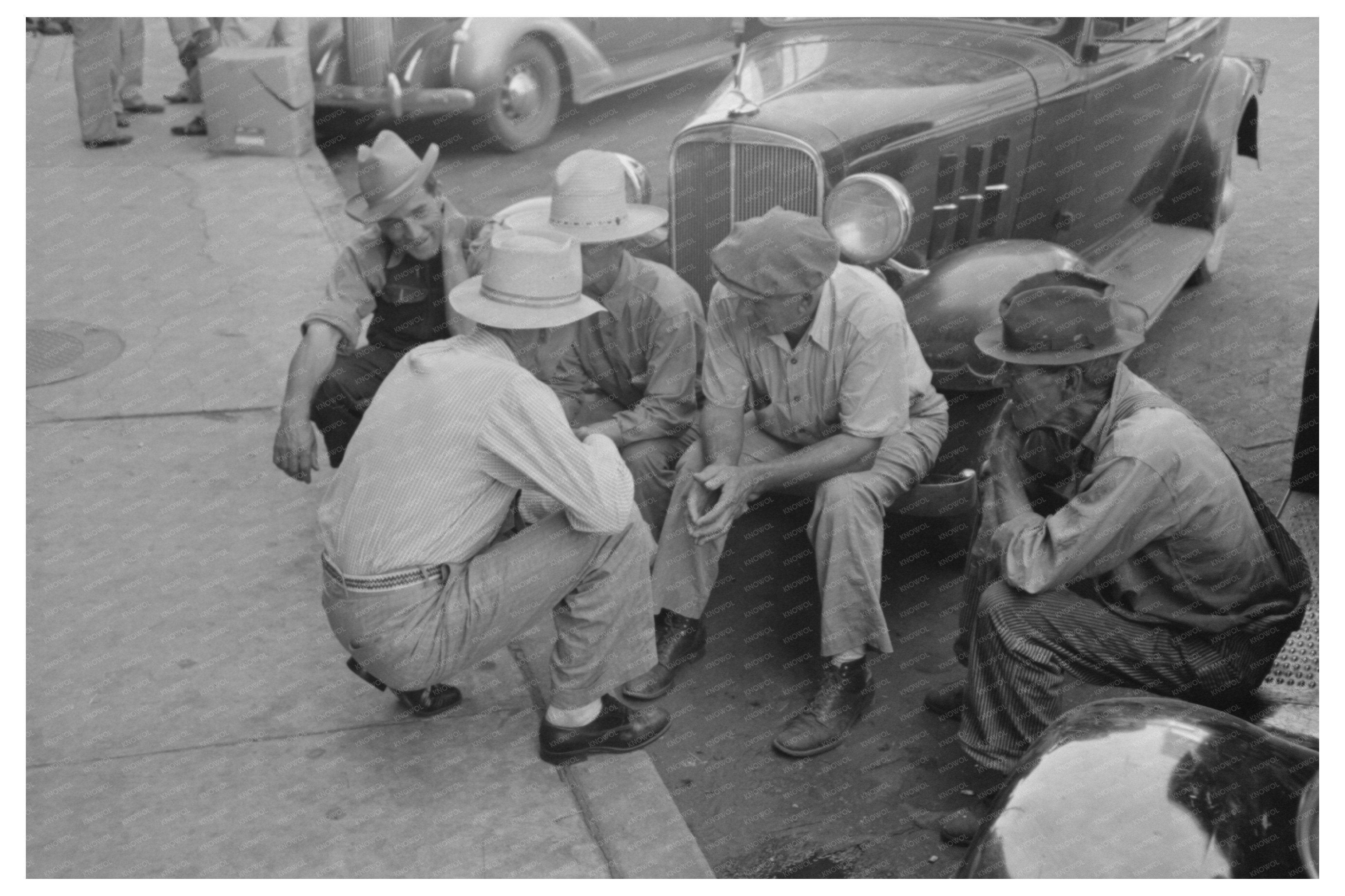 Men Conversing on Street in Muskogee Oklahoma July 1939